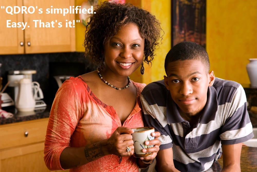 African American Mother and teen son with quote