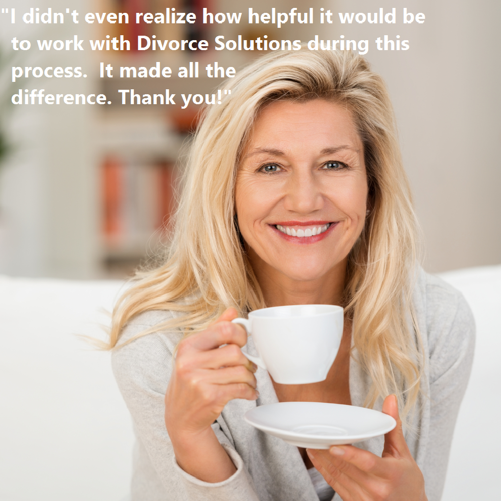 Mid aged woman with coffee quote